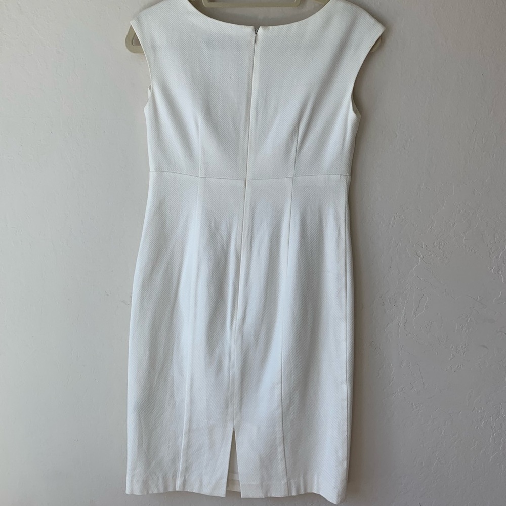 Eliza J Buckle Textured Sleeveless White Dress - Picture 2 of 8